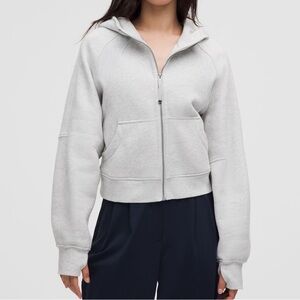 Lululemon Scuba Oversized Full Zip Hoodie Heather Core Ultra Light Grey M/L